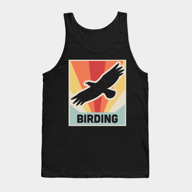 BIRDING | Vintage Style Bird Watching Poster Tank Top by MeatMan